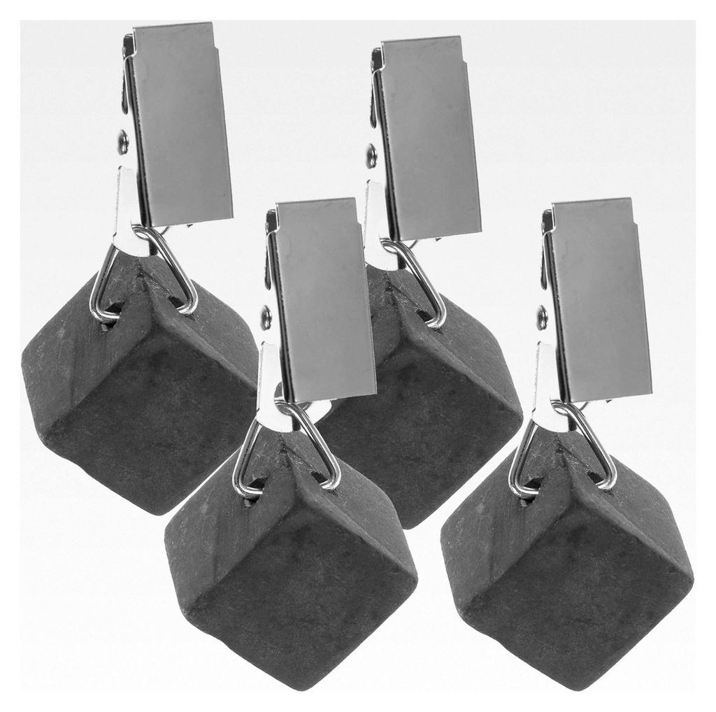 4 Stück Kleine Tischdeckenbeschwerer aus Stein mit Metallclip für Outdoor und Garten