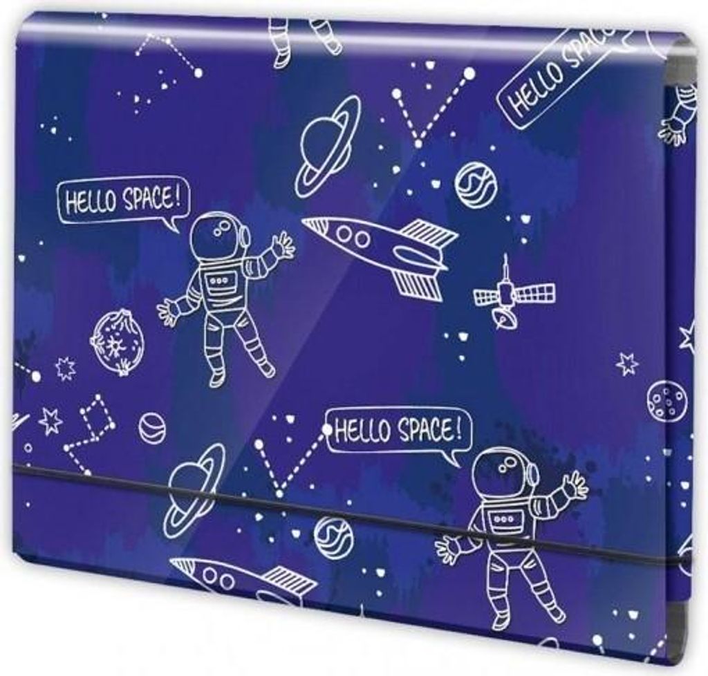 Carpeta de cartón A4 con goma elástica, diseño "cosmos" - Imagen del producto 