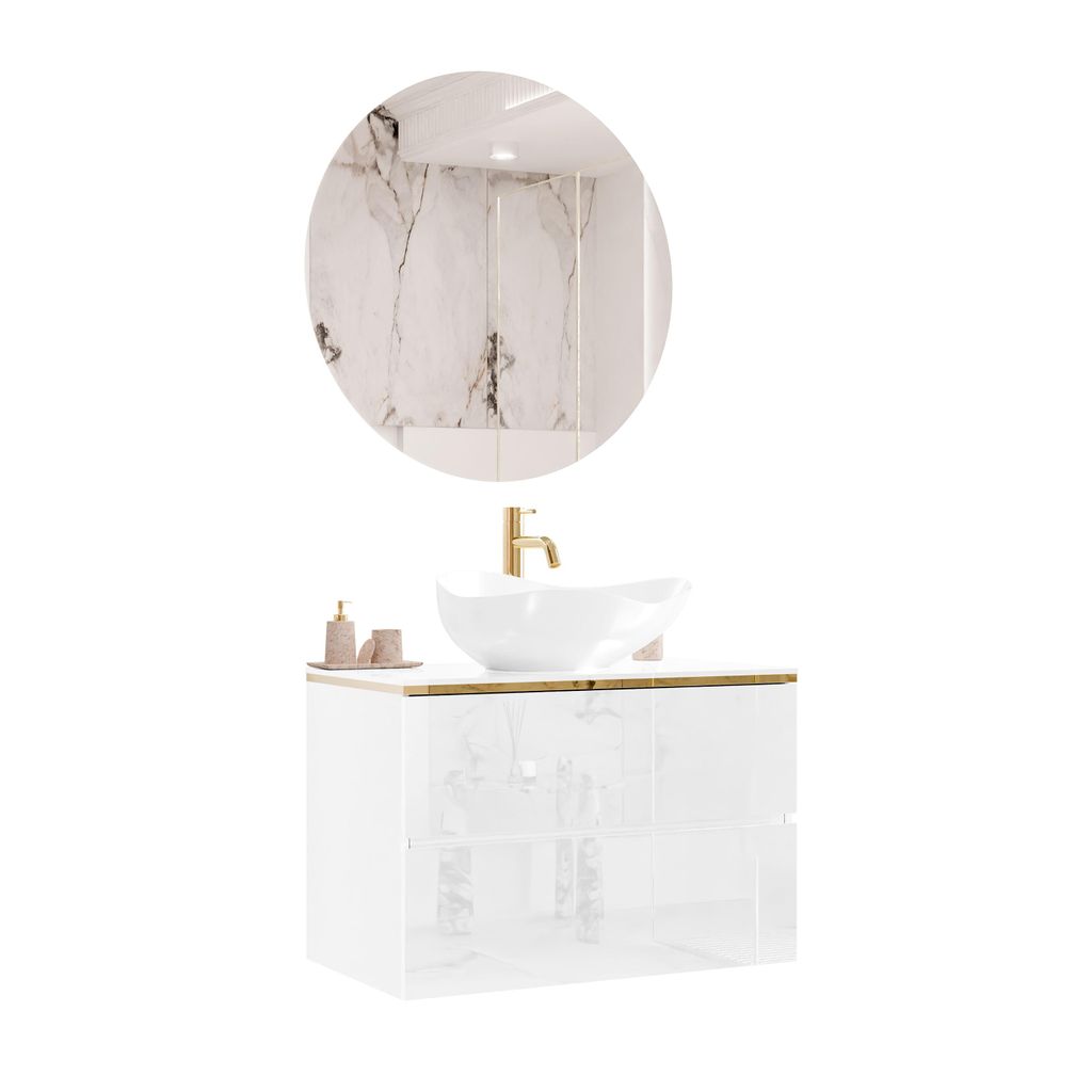 Badezimmer-Set AURORA GOLD, 4-teilig