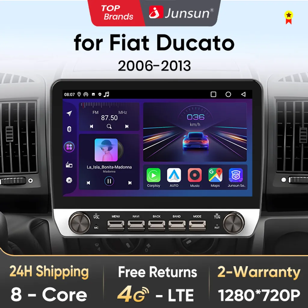 Radio Camper Ducato Android 15: CarPlay 10" per Jumper e Boxer - 2