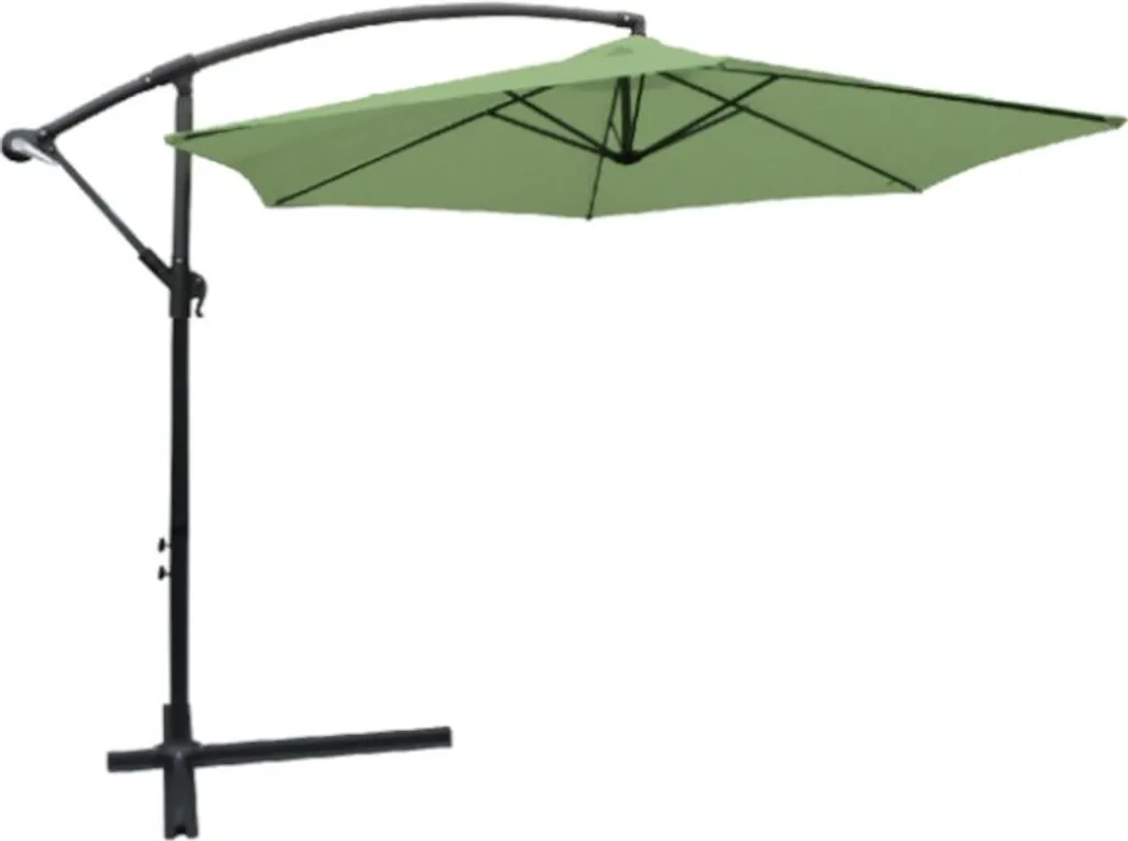 Parasol déporté COLLIOURE Vert amande - Toile ronde inclinable et stable