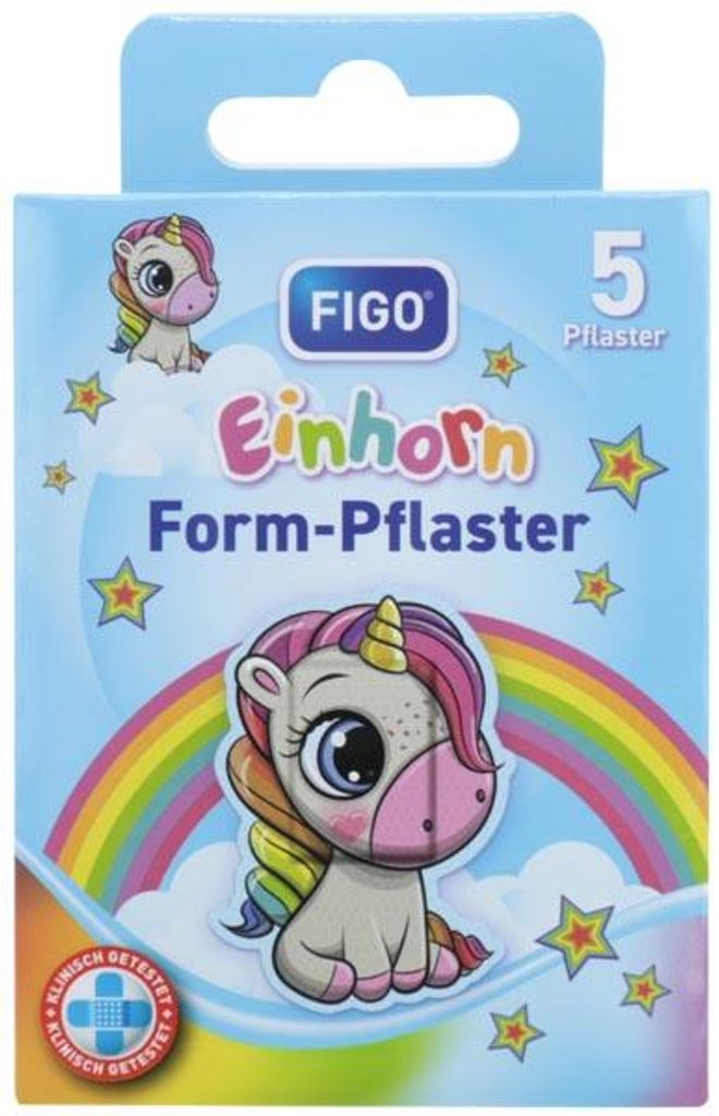 FIGO Wundverband Kinder Pflaster 5er Einhornform Produktbild 