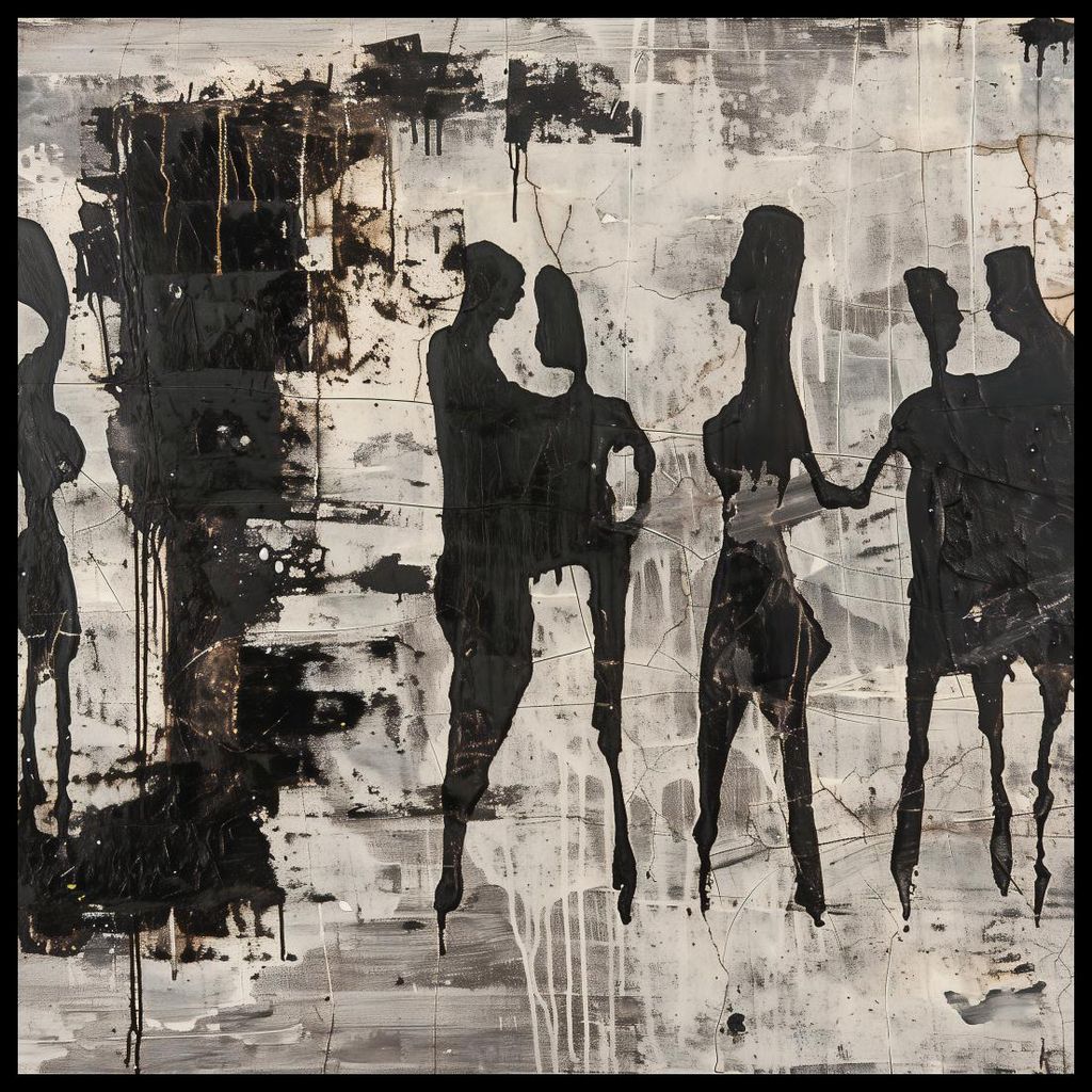 Plakat 90x90cm Graue Menschen