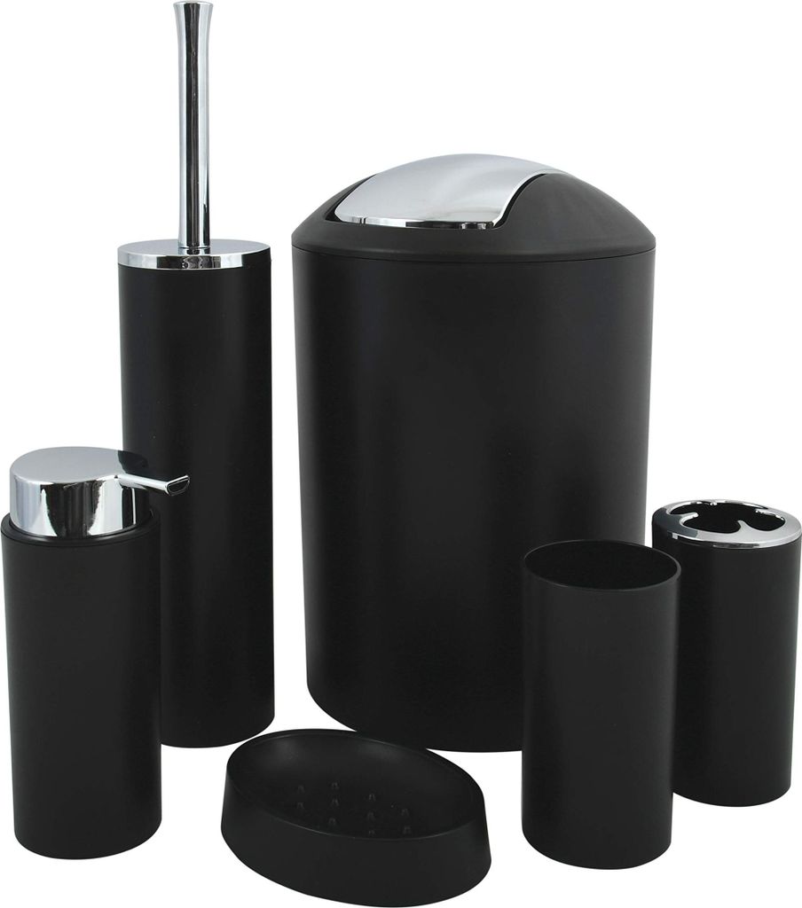MSV Badezimmer Set, 6-teiliges Badzubehör Seifenspender, WC Produktbild 