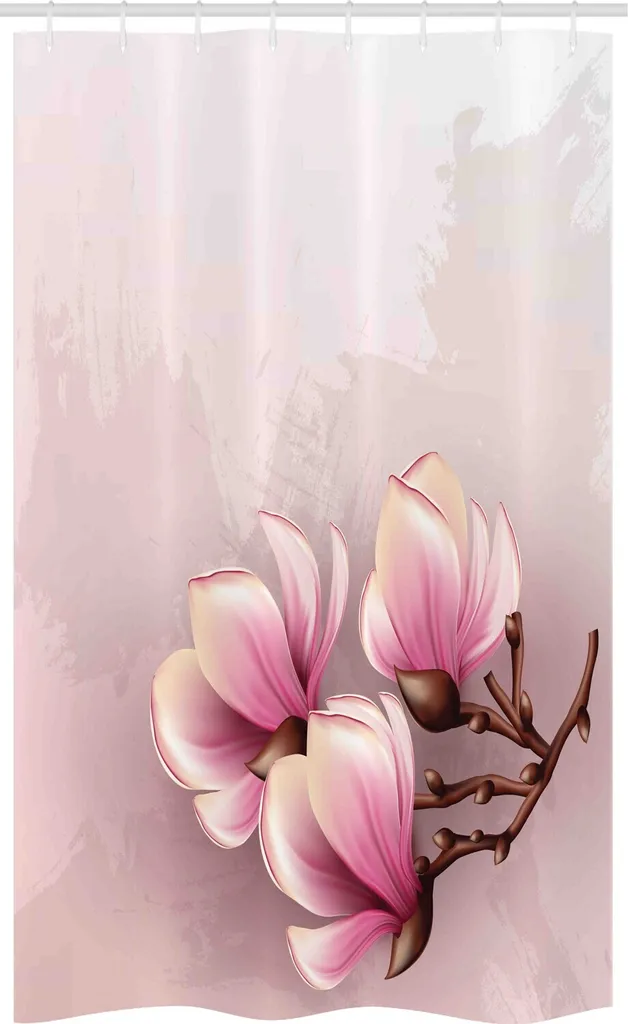 Colorato Rosa Fiori Alberi Tenda da doccia Tende da bagno Natura Fiore Impermeabile Tessuto spesso in