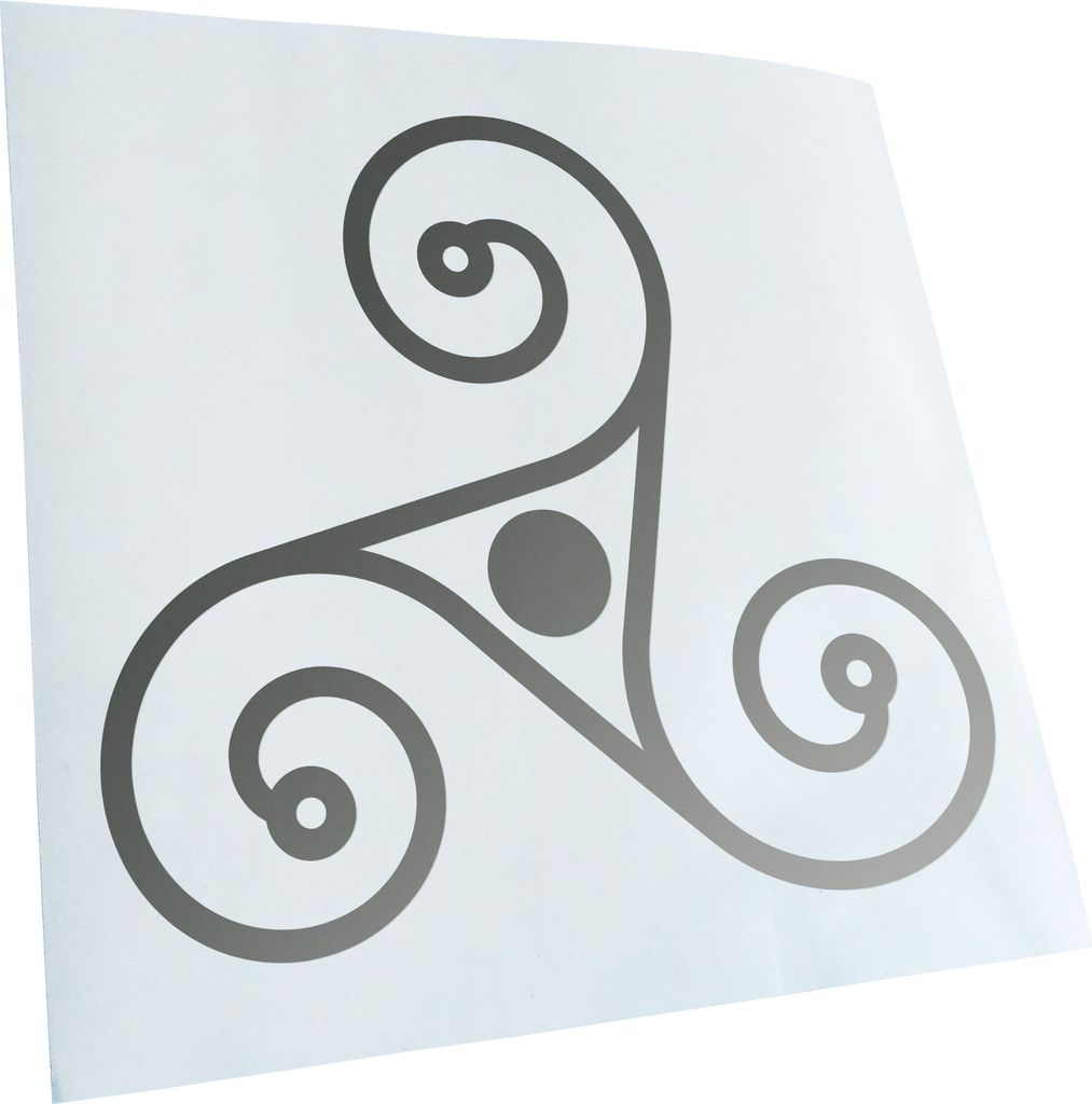 Kiwistar - Autoaufkleber - Triskele gallischen Helm - Silber - 30x27cm - Aufkleber für Auto, Laptop, Fahrrad, LKW, Motorrad Mehrfarbig JDM Decal R...