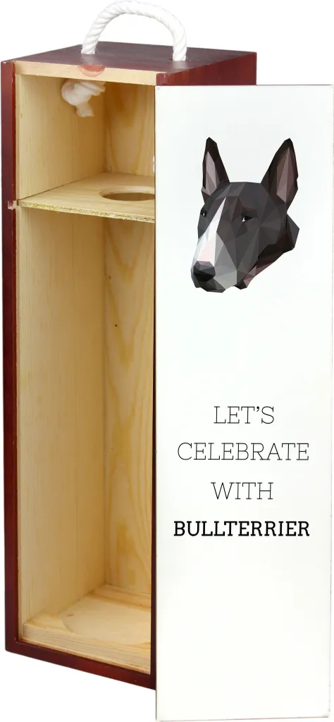 Porta Bottiglia Bull Terrier Art-Dog - Scatola Legno Grafica Minimal