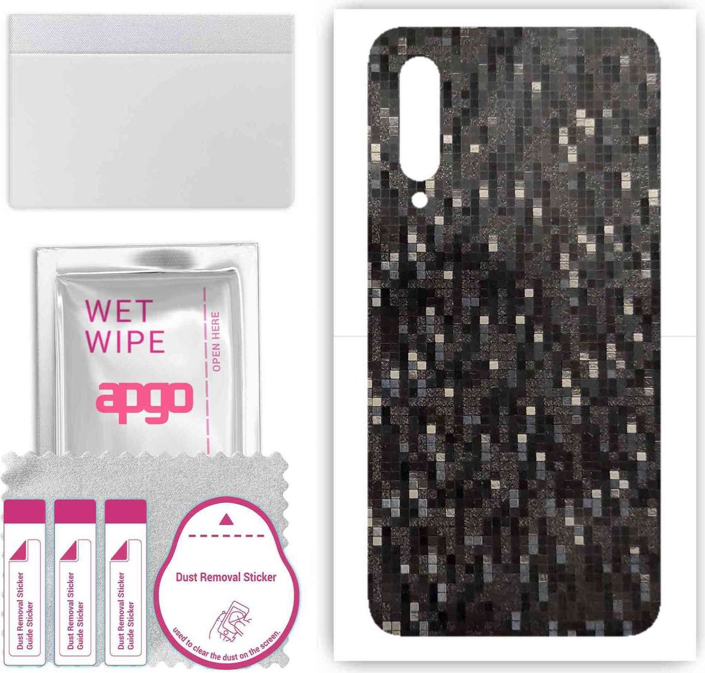 apgo Rückseite Schutzfolie, Skin, kompatibel mit Xiaomi Mi 9, Hinten Displayschutzfolie aus Vinylfolie, kratzfest, einfache Montage - Carbon Black...
