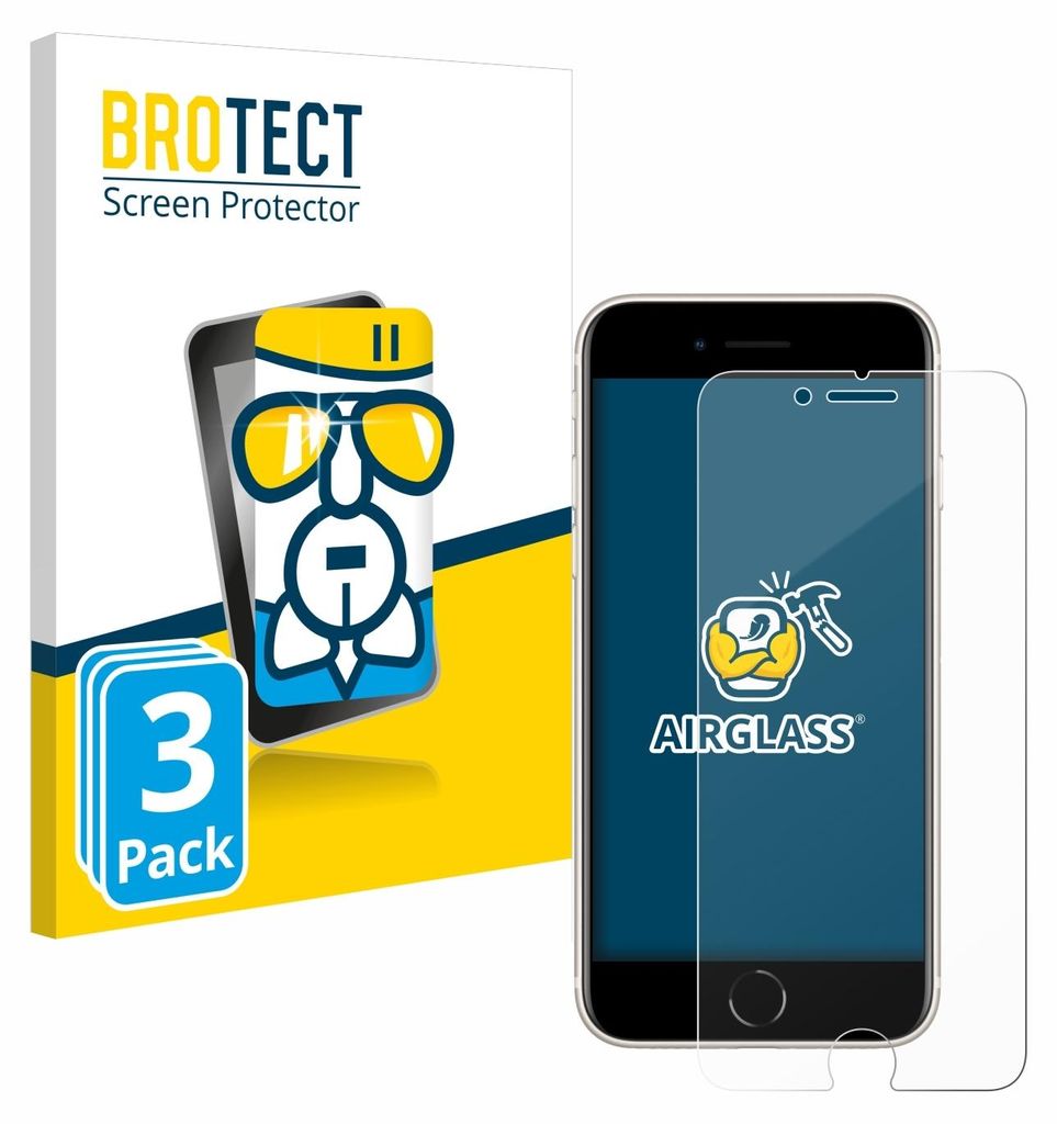 3x BROTECT Schutzglas für Apple iPhone SE 3 2022 Schutzfolie Panzer Folie Glas Display Schutz klar
