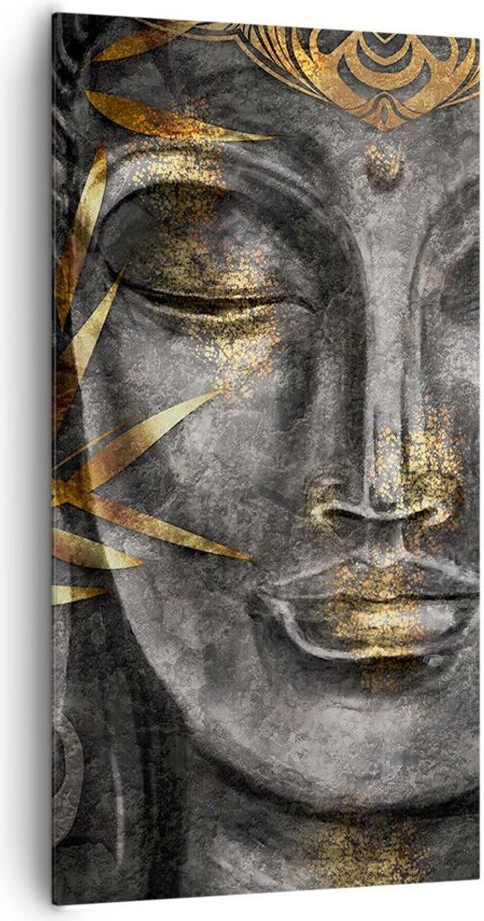 Bild auf Leinwand - Leinwandbild - Einteilig - Buddha Gold Bodhisattva - 65x120cm - Wand Bild - Wanddeko - Wandbilder - Leinwanddruck - Bilder - Wa...
