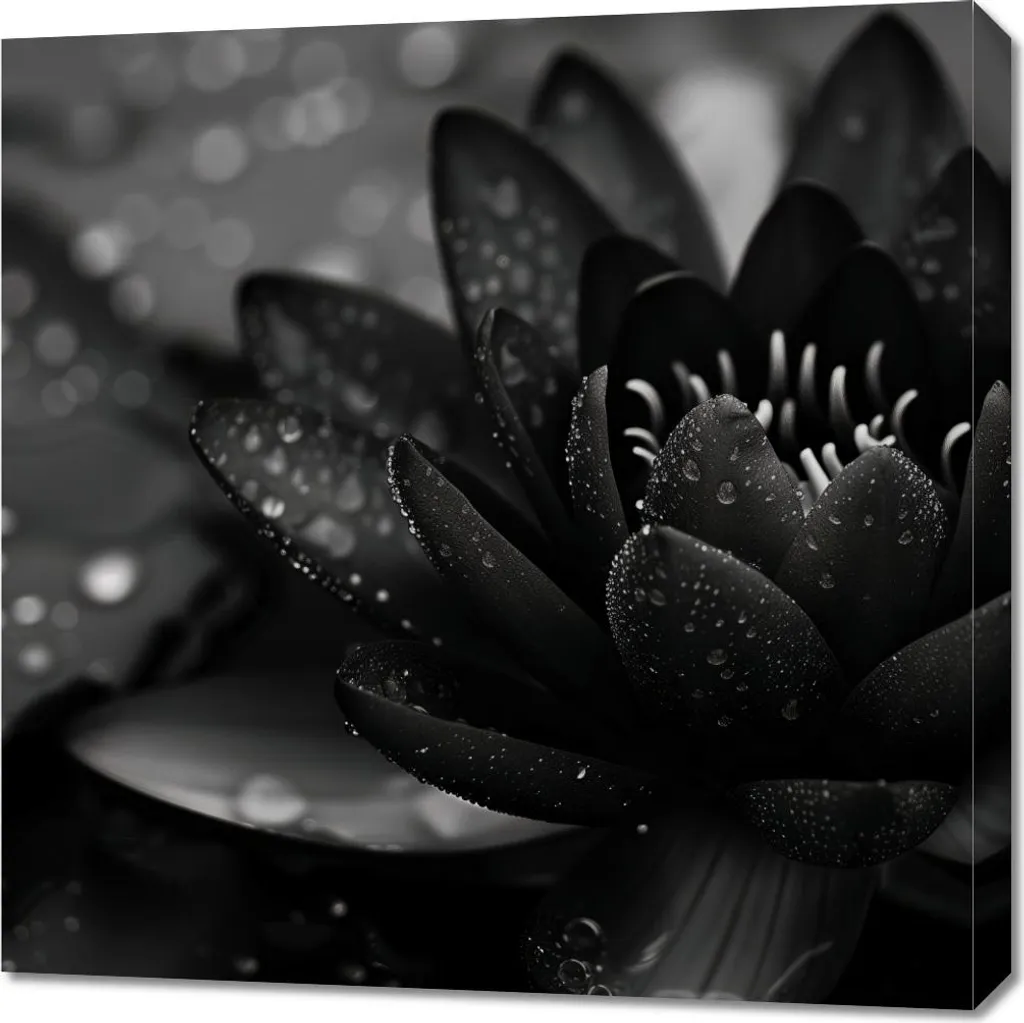 Quadro 70x70 cm Loto in nero