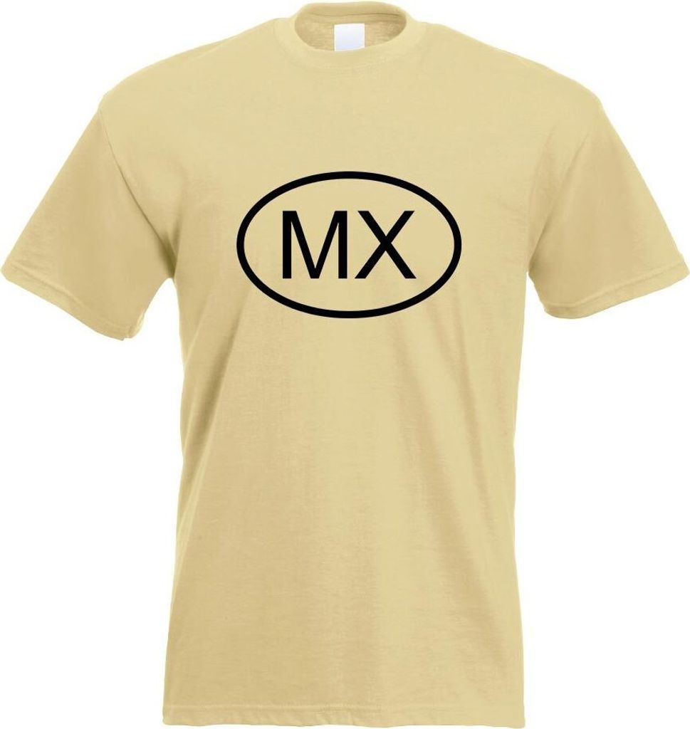 Kiwistar - T-Shirt - Khaki - Mexiko MX Motiv Bedruckt Funshirt Design Print - mit Motiv Bedruckt - Funshirt Design - Sport - Freizeit - Herren - XXL