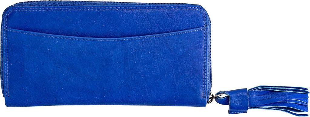 Josephine Osthoff Geldbörse Damen Leder Länglich Portemonnaie mit Reißverschluss Klein RFID-Schutz Geldbeutel mit Münzfach Kartenfächer 19,5x10cm