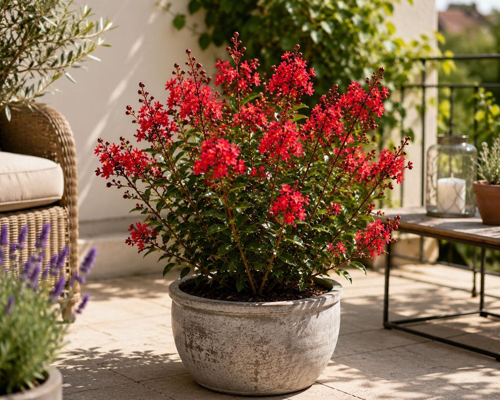 Lagerstroemia indica Petite Red 40–60 cm – Rote Produktbild  KI-generiertes Bild