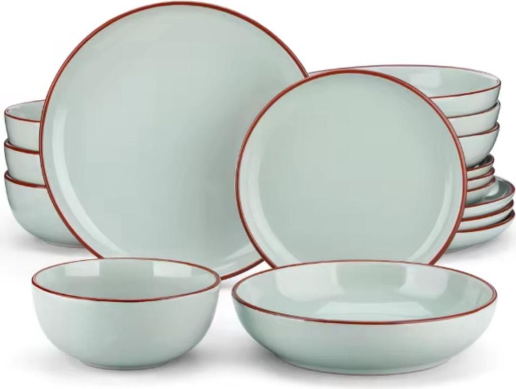 Exquisite Tida Tafelservice – 16-teilig – 4 Personen – Babygrau – Essteller – Tiefe Teller – Frühstücksteller – Küchenservice – ...