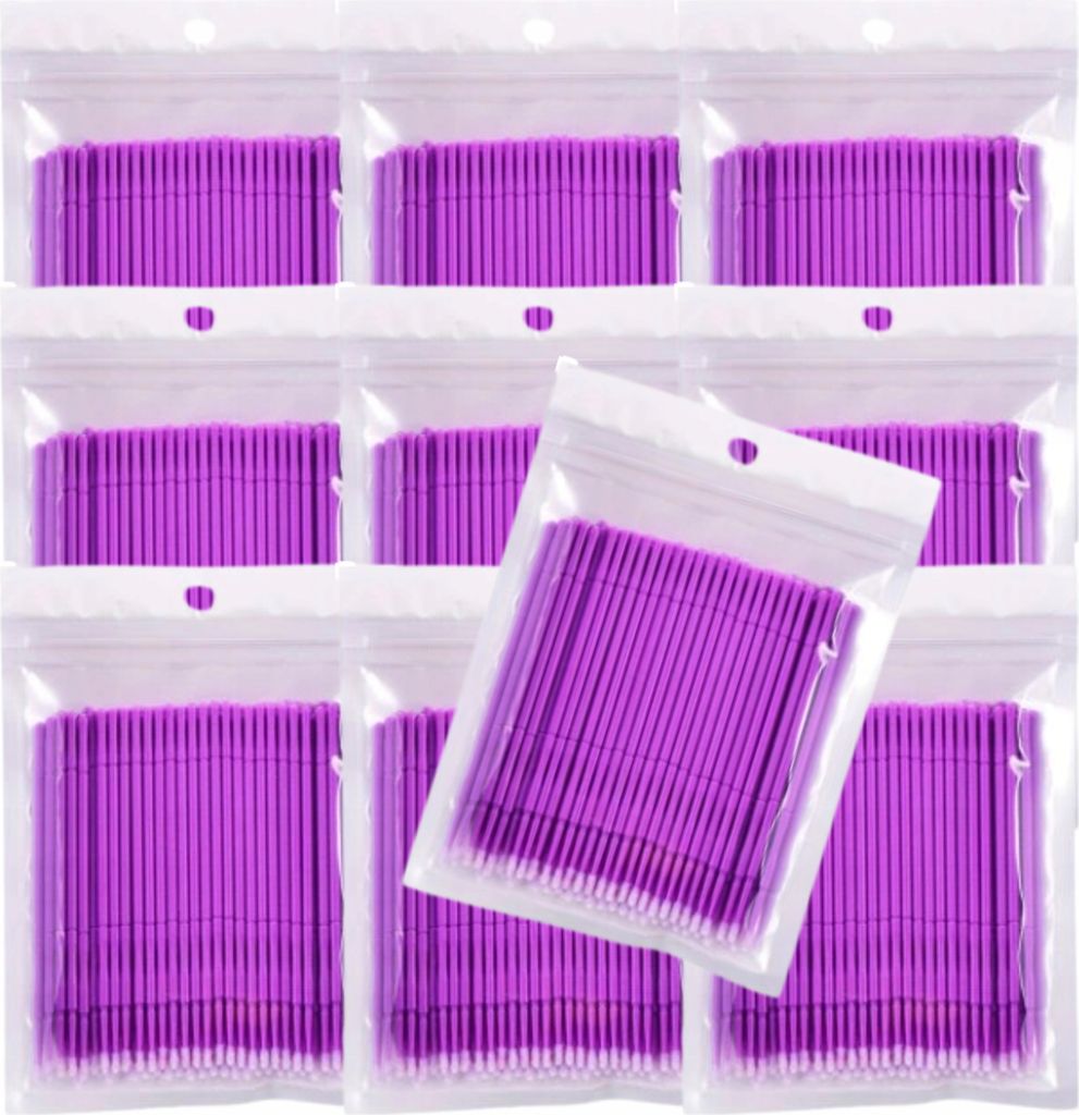 Einweg-Wimpernapplikatoren Fiberless Microbrush Lila 1000 Stück.