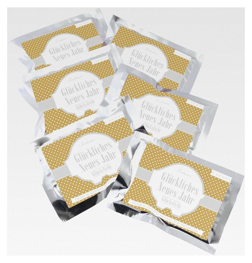 Glückslicht | Dots | Gold | Frohes neues Jahr | Edler Golddruck mit fröhlichen Punkten | 6er Pack