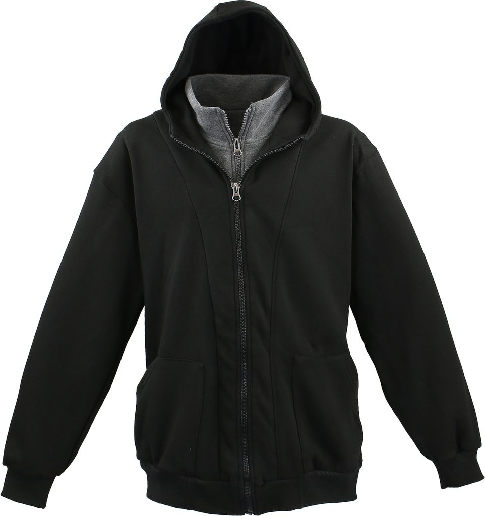 Lavecchia Herren Hoodie "Two in one" LV-109 (Black-Anthra, 5XL)