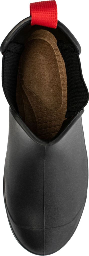 Fischer Damen Stiefelette Gummistiefel bunter Stretcheinsatz 201032, Größe:40 EU, Farbe:Schwarz