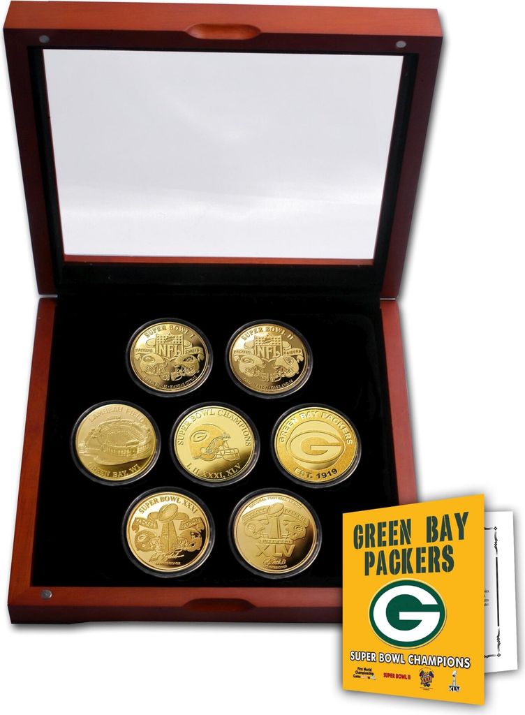 NFL Green Bay Packers Super Bowl Champions Gold Coin Set