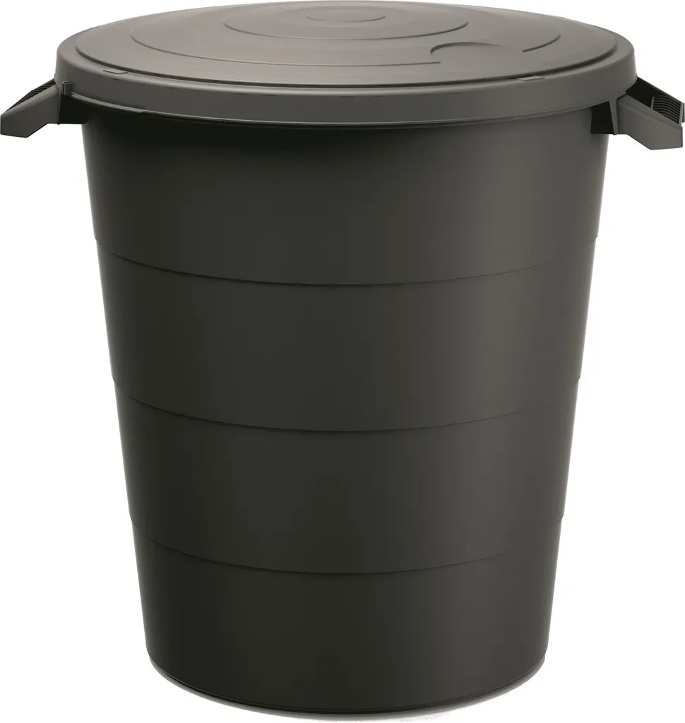 Poubelle Keden SMOOTH noire 120L avec poignées ergonomiques renforcées