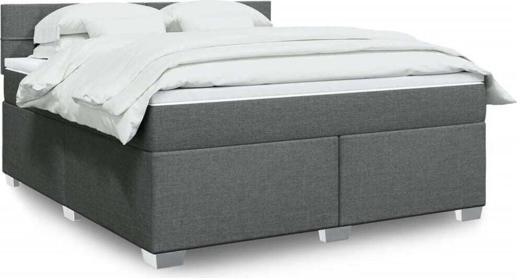 "2026 Promotion" Boxspringbett mit Matratze - Dunkelgrau - 180x200 cm - Stoff - Polsterbett CC14499
