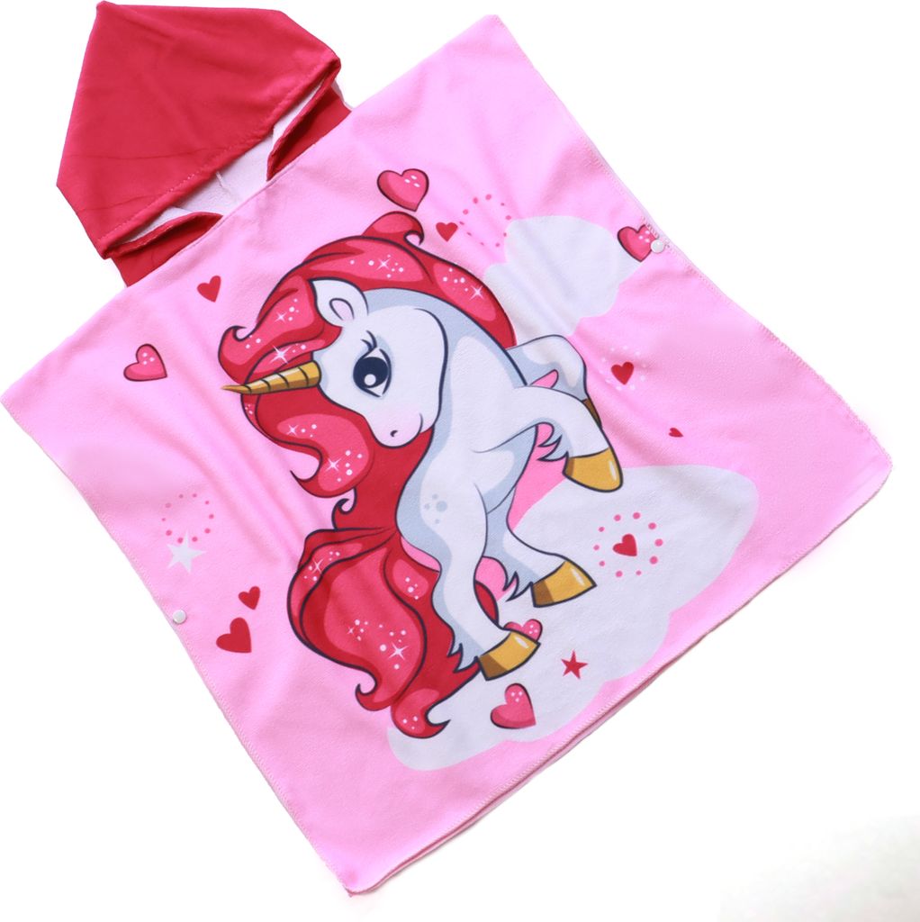 FEBE Badeponcho Kinder Einhorn Badetuch Mit Kapuze Produktbild 