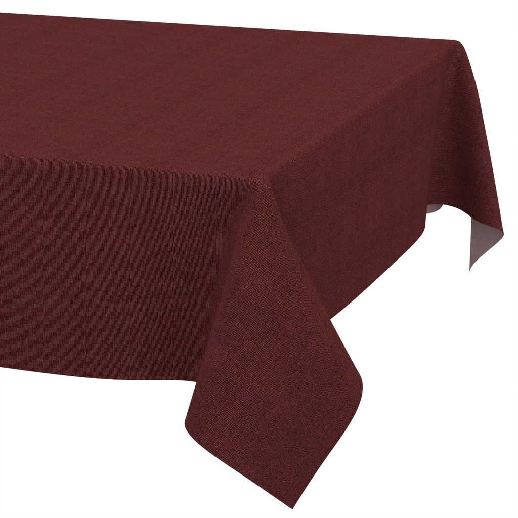 Tischdecke 140x140cm Rechteckig Bordeaux DanceDirty abwaschbar Leinenoptik wetterfest Falschuni Modern Schnittkante