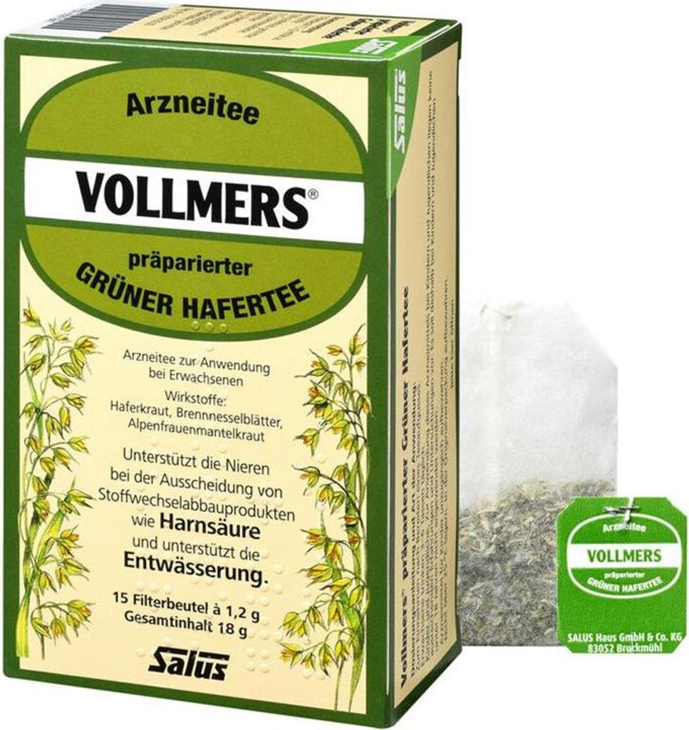 Tè verde d'avena preparato da Salus Vollmers, tè medicinale Immagine del prodotto 