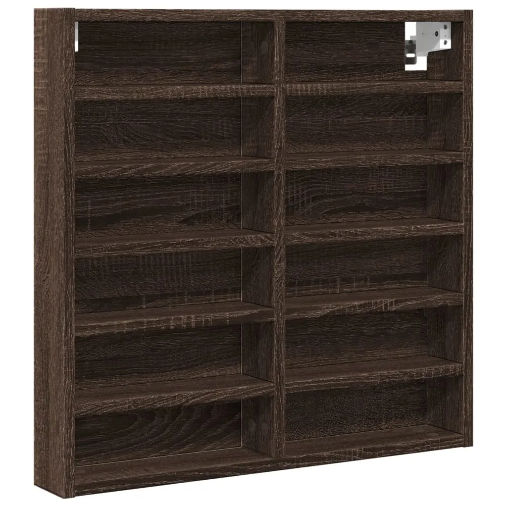 vidaXL Vetrinetta marrone effetto rovere 60x8,5x58 cm materiale a base di legno