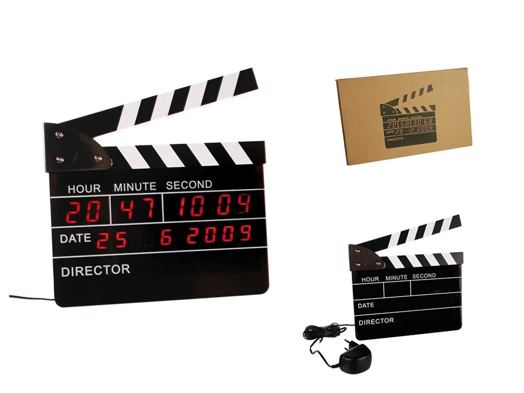 Horloge numérique de bureau avec calendrier et alarme volet de film noir
