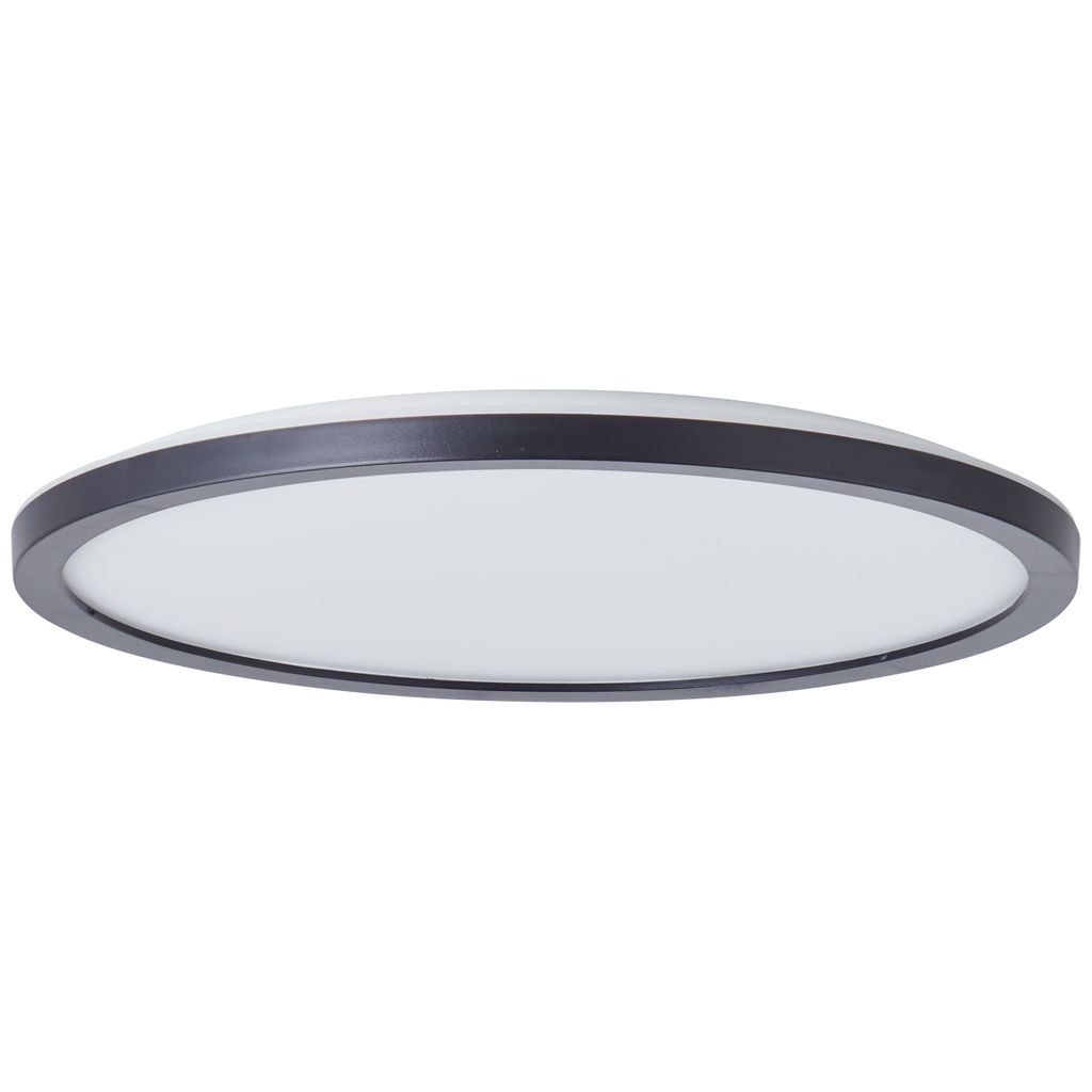 BRILLIANT schwarze LED Deckenleuchte BRENNAN | IP44 Deckenlampe mit 3-Stufen-Dimmer Ø 30cm | 17,5W 2000 Lumen 4000 Kelvin | Metall/Kunststoff