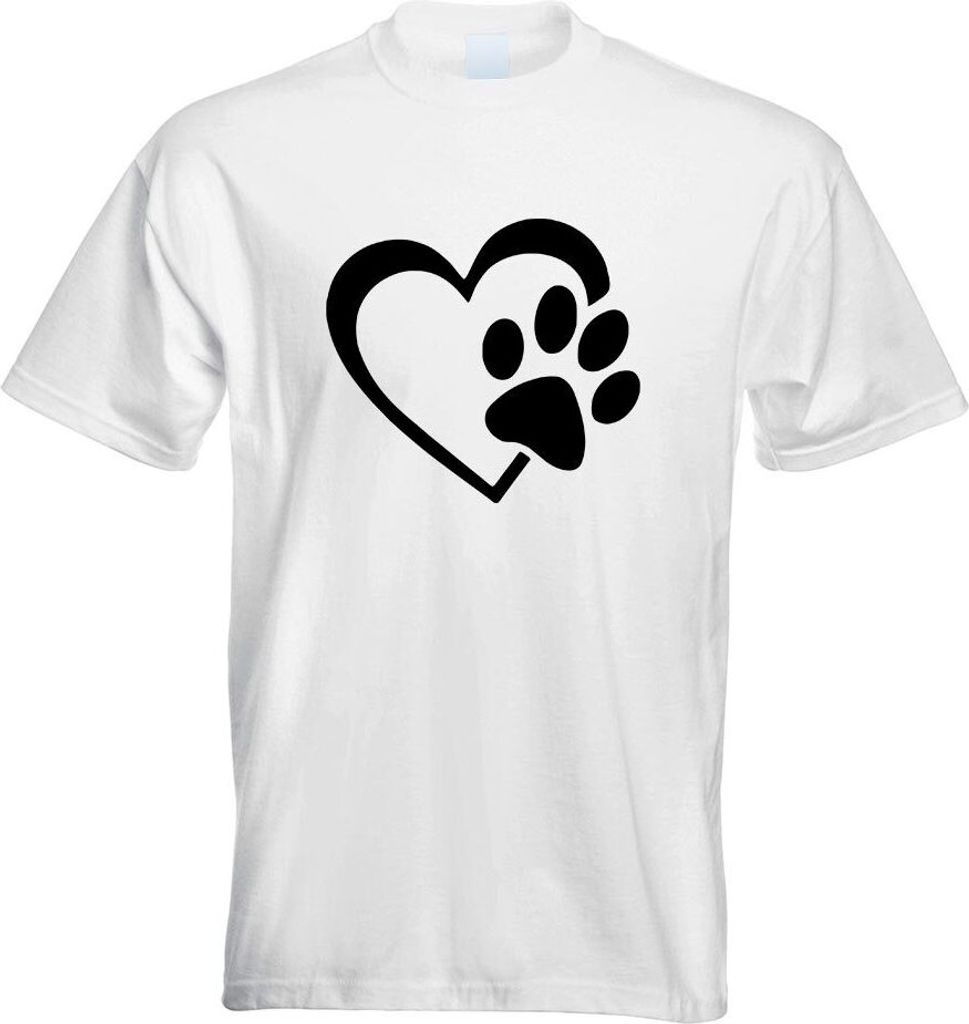 Kiwistar - T-Shirt - Weiss - Herz für Tiere Motiv Bedruckt Funshirt Design Print - mit Motiv Bedruckt - Funshirt Design - Sport - Freizeit - Herre...
