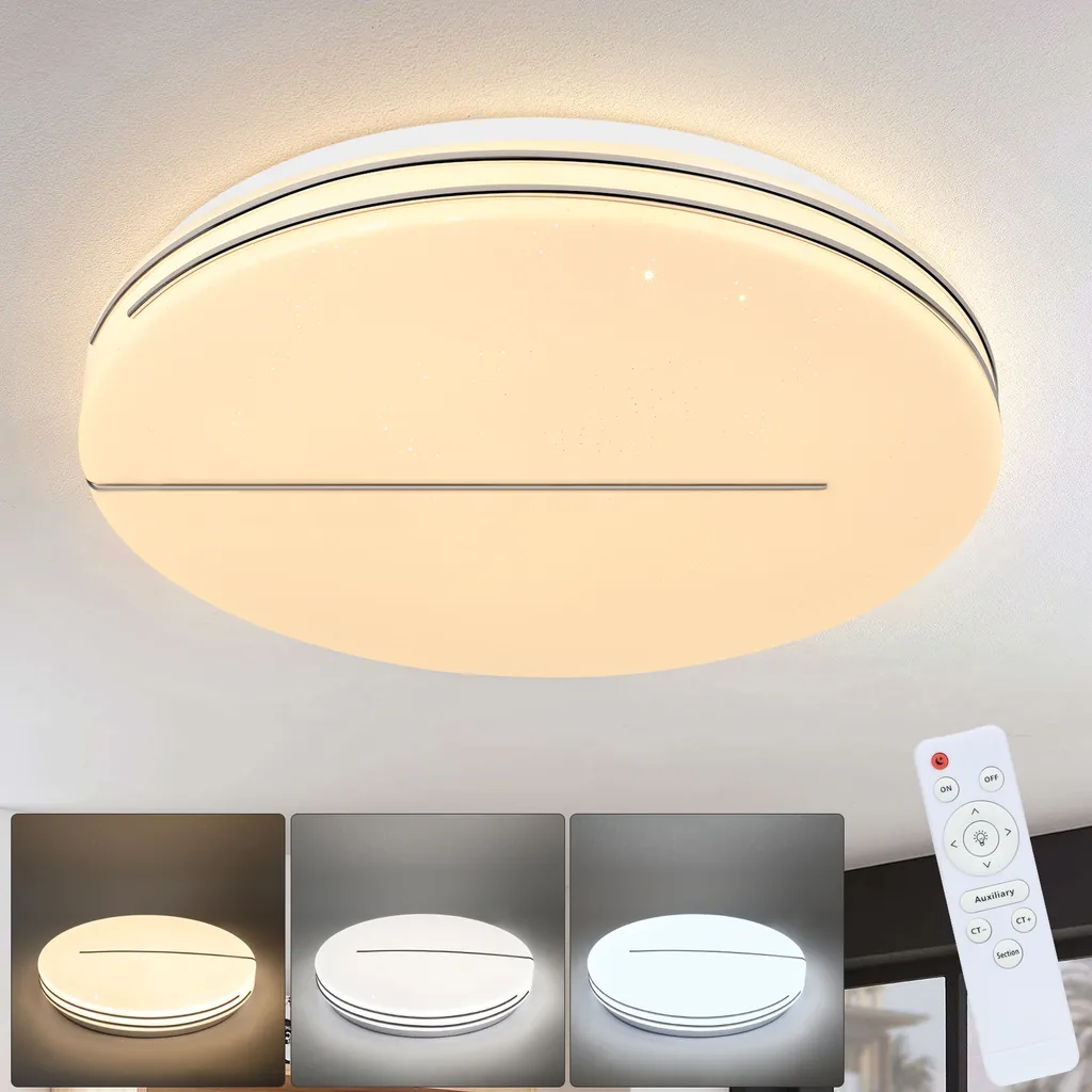 ZMH Lampada Soffitto LED Cielo Stellato Ø40cm Dimmabile 44W 3250lm