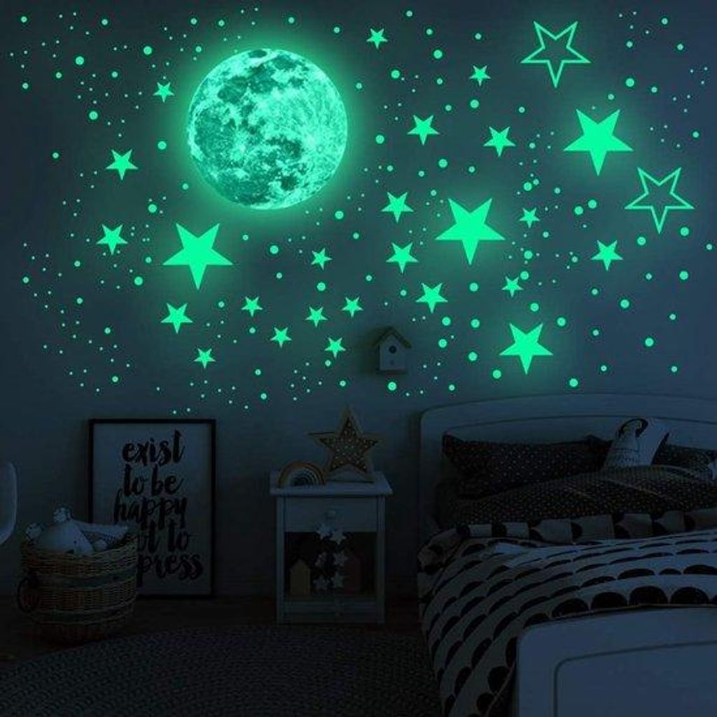Fluorescerende sterrenstickers voor de muur, zelfklevende, Productafbeelding 