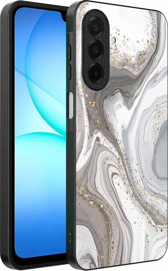 Geeignet für Samsung Galaxy A17 Telefon Fall mit Marmor-Druck - TPU zurück Abdeckung Fall Marmor-Design - Silber - Smartphonica