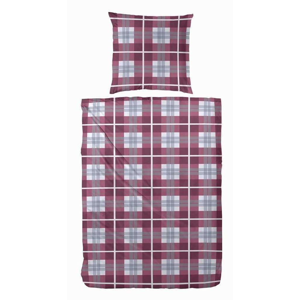 Hahn Flanell Bettwäsche Biber Kasten Bordeaux Hellgrau 100% Baumwolle Reißverschluss Bettbezug Kissenbezug Bettgarnitur Bettzeug 135x200 cm