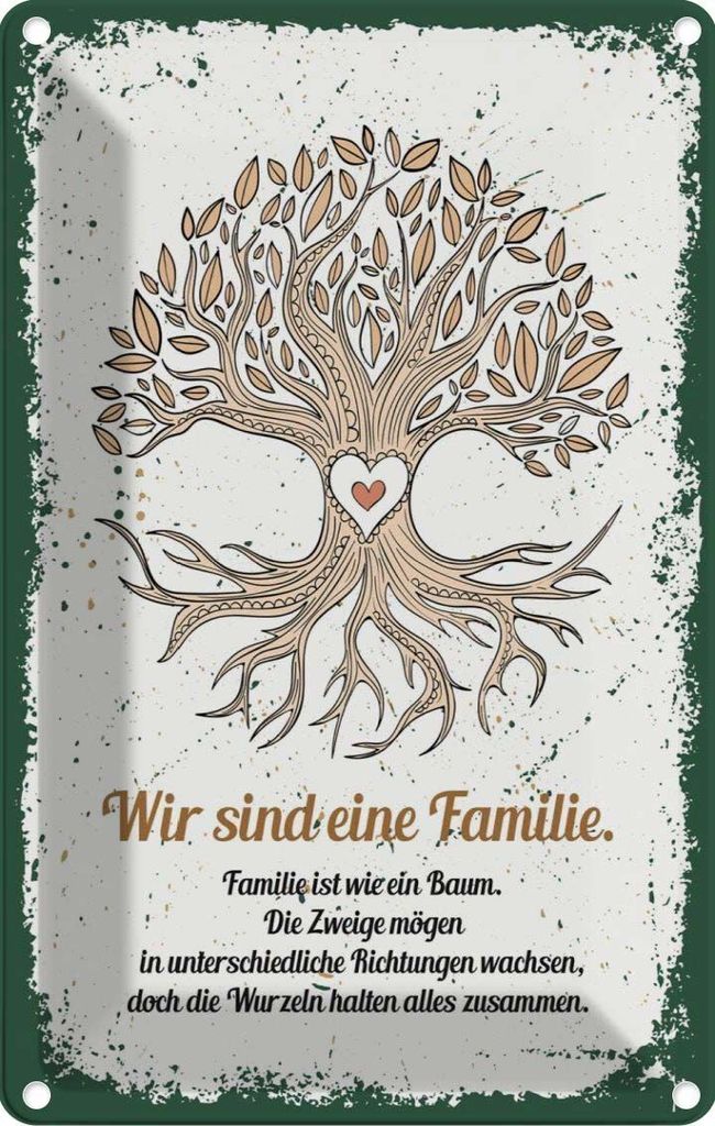 vianmo Blechschild 18x12 cm Wir sind Familie alles zusammen Produktbild 