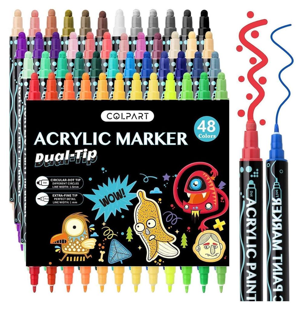 Acrylstifte wasserfest 48 Farben Steine Bemalen Marker für Produktbild 
