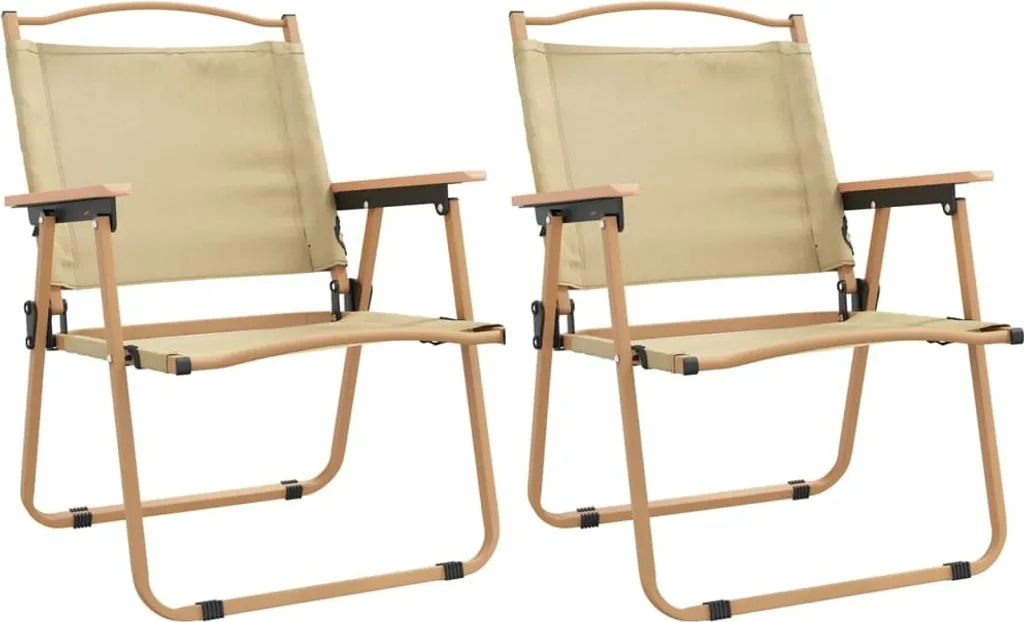 vidaXL Chaises de camping 2 pcs Beige 54x55x78 cm en tissu Oxford durable