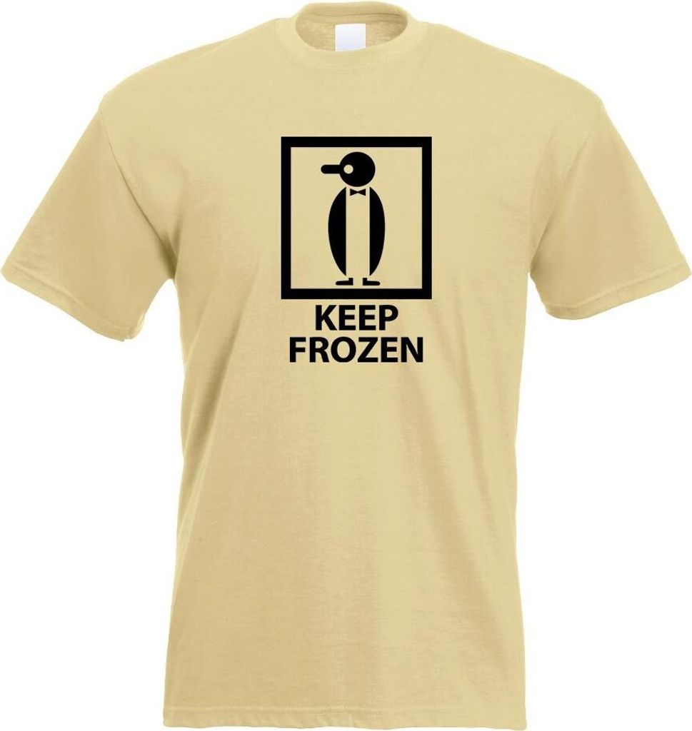 Kiwistar - T-Shirt - Khaki - Keep Frozen - gefroren Motiv Bedruckt Funshirt Design Print - mit Motiv Bedruckt - Funshirt Design - Sport - Freizeit ...
