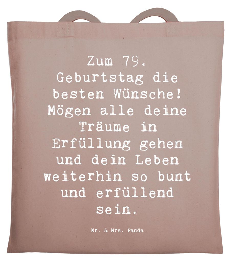 Mr. & Mrs. Panda Einkaufstasche Spruch 79. Geburtstag - Produktbild 