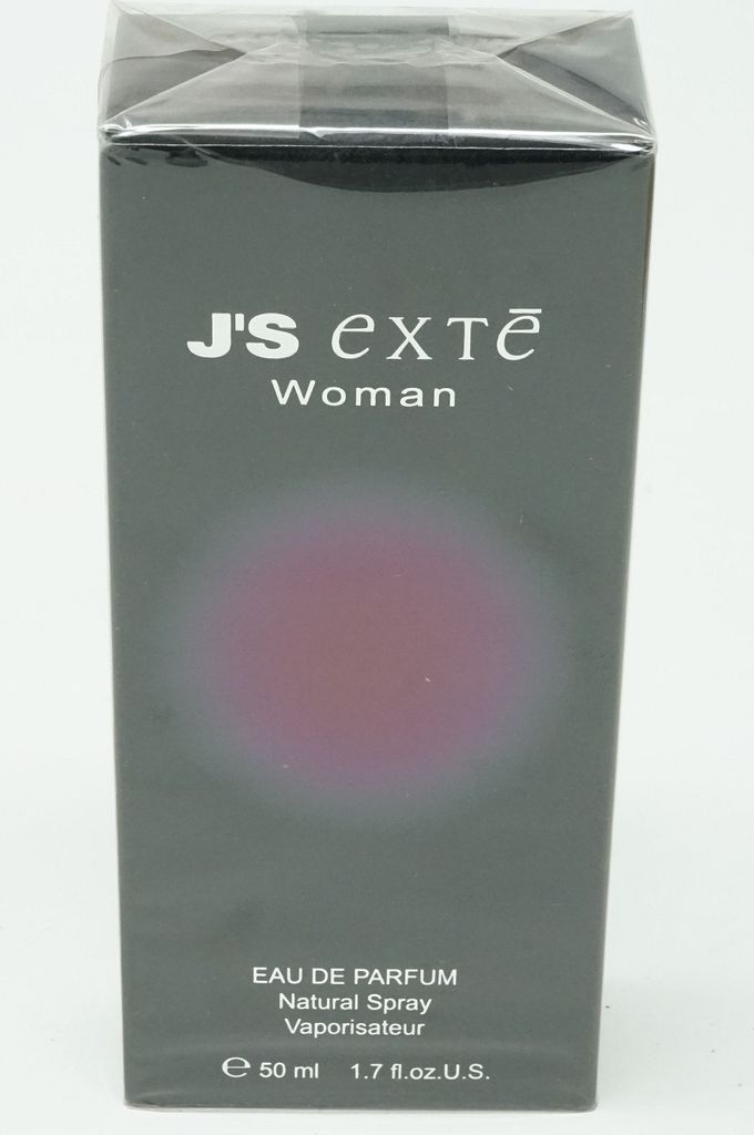 A product box for J's Exte Woman Eau de Parfum.
