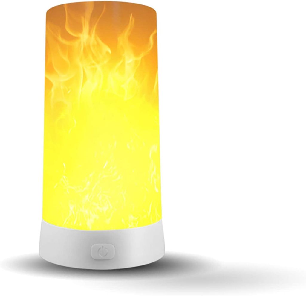 LED Flammenlampe, USB wiederaufladbare Flamme Nachtlampe, wasserdichte Tischlampe/Tischlampe mit magnetischem Sockel, Metallhaken für Weihnachten,...