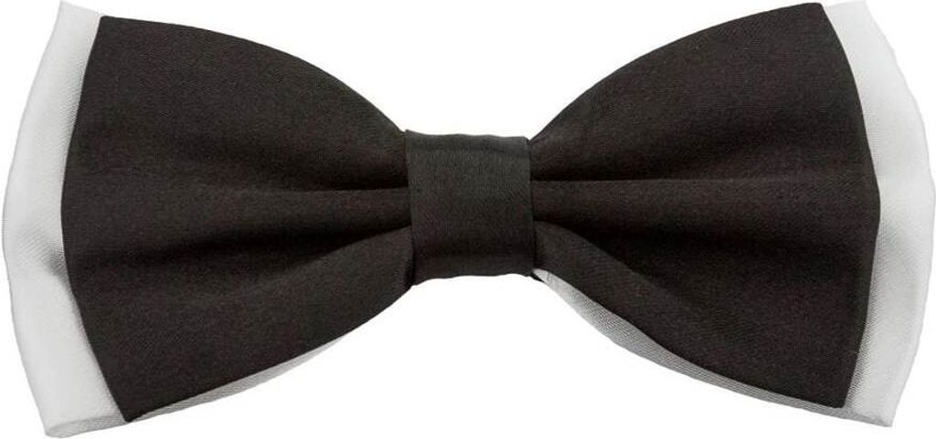 Oblique Unique Fliege Schleife Hochzeit Anzug Smoking - weiß-schwarz