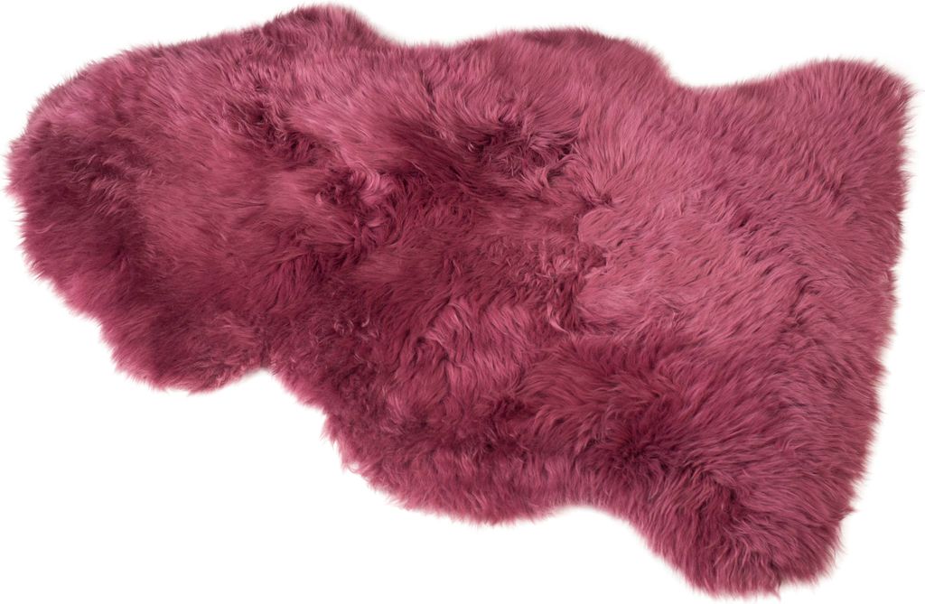 Australisches Merino Lammfell FINN Naturform hochwollig Lila LWR 1605 95cm