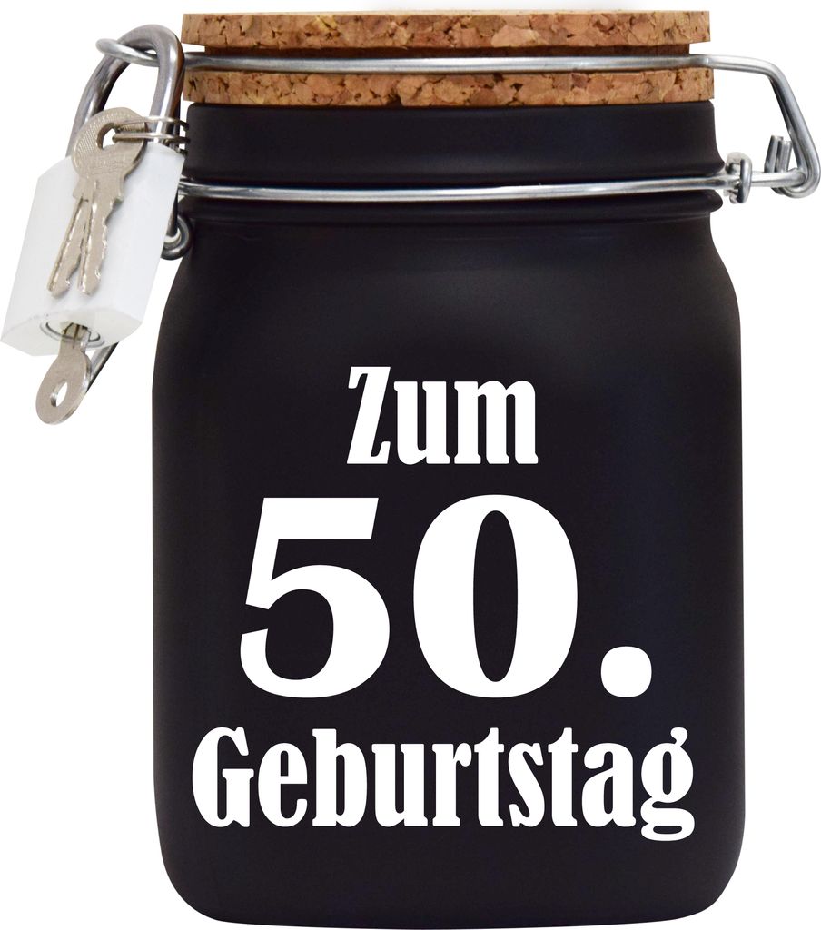 Spardose Geld Geschenk Ideen 50. Geburtstag Schwarz Größe L Produktbild 