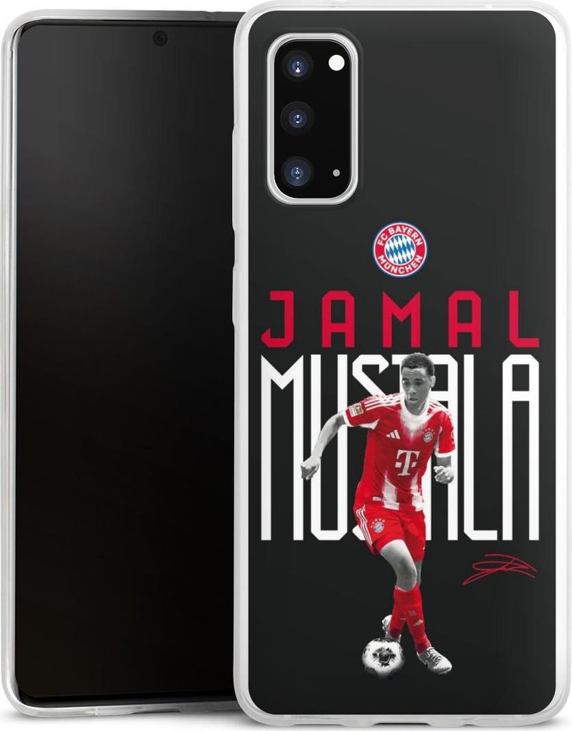 DeinDesign Slim Hülle für Samsung Galaxy S20 Silikon Case Ultra Dünn Handyhülle FC Bayern München Offizielles Lizenzprodukt Jamal Musiala