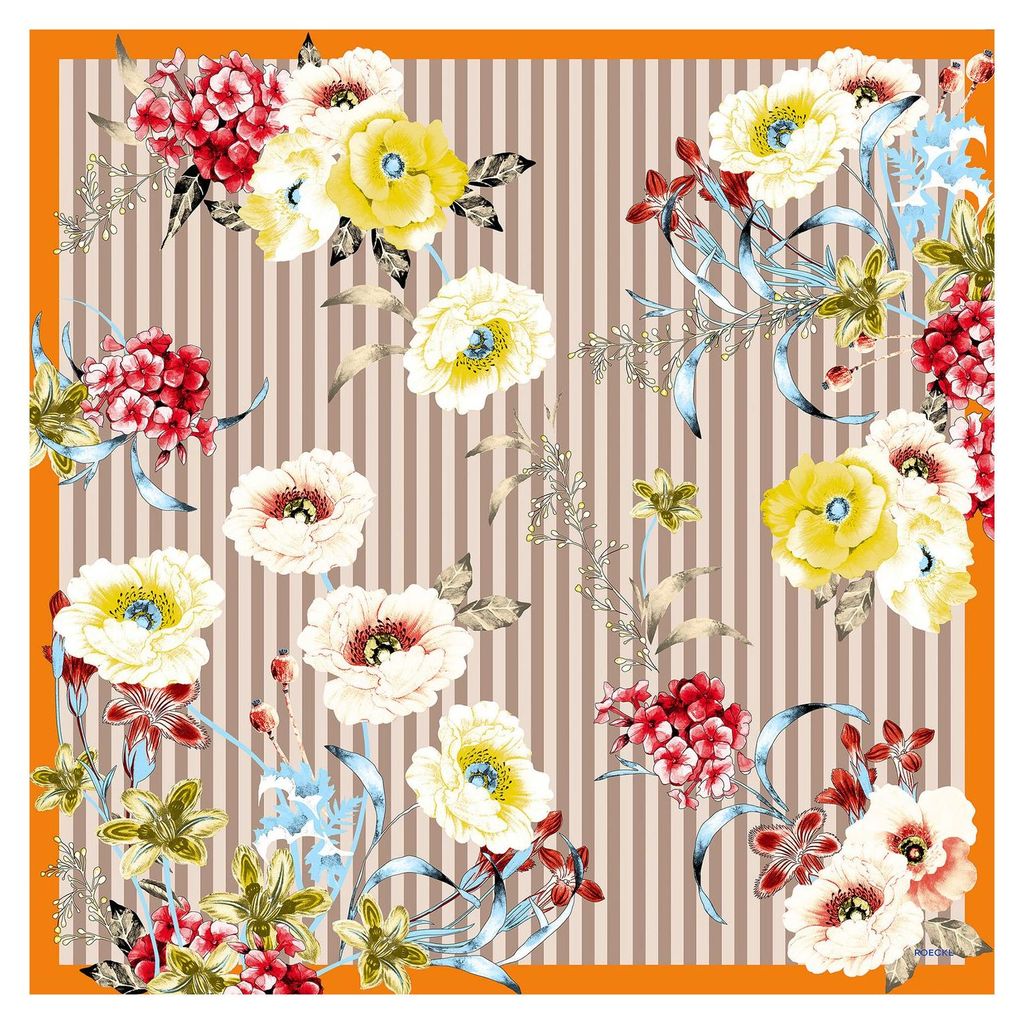 ROECKL Tuch Blossoming Stripes 53x53 Multi Natural mehrfarbig