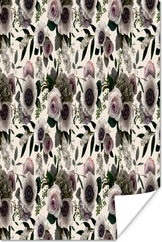 MuchoWow Poster Blumen - Flora - Rosa 60x90 cm - Wanddekoration